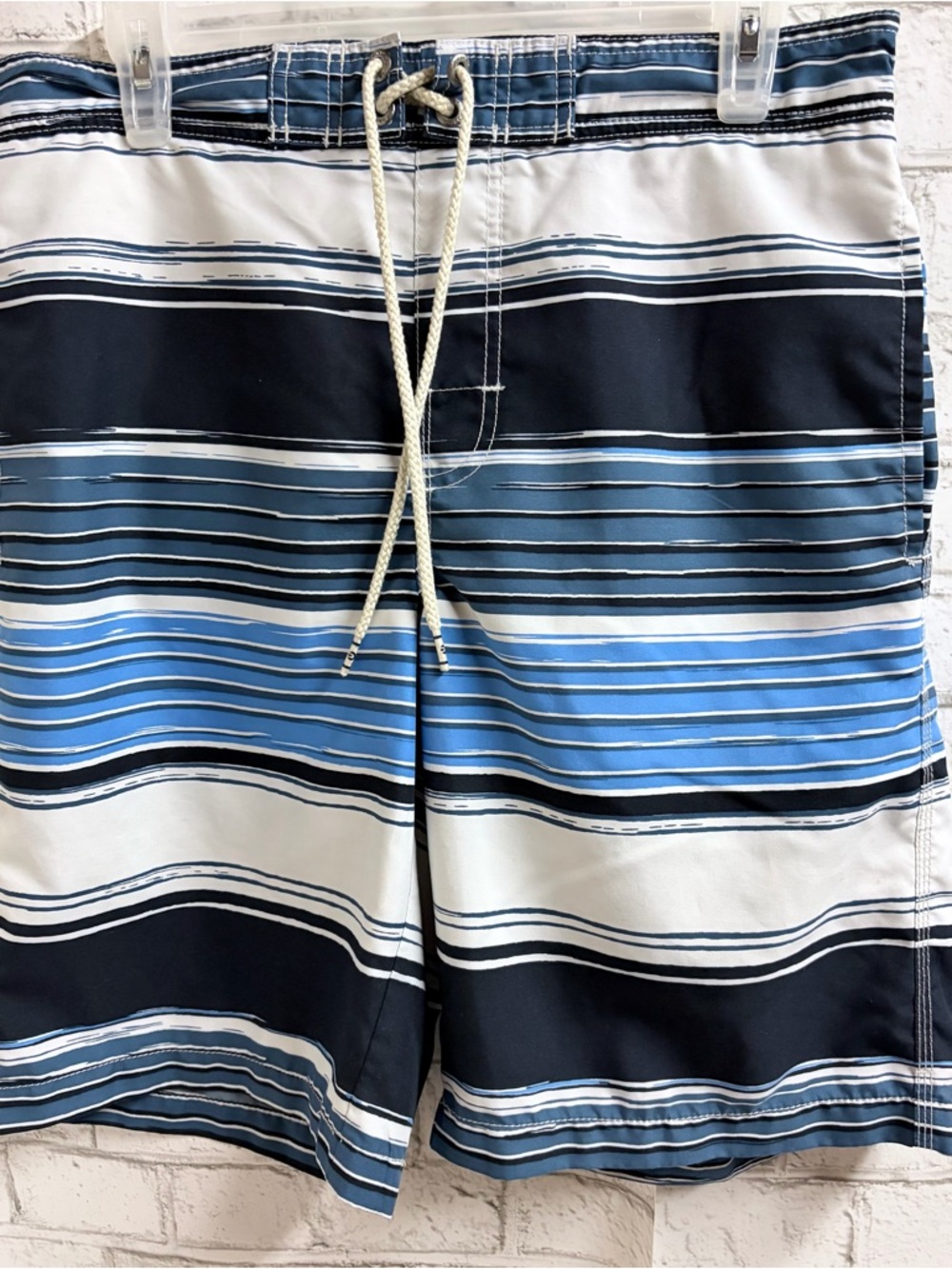Denver Hayes Blue & White Striped Swim Shorts